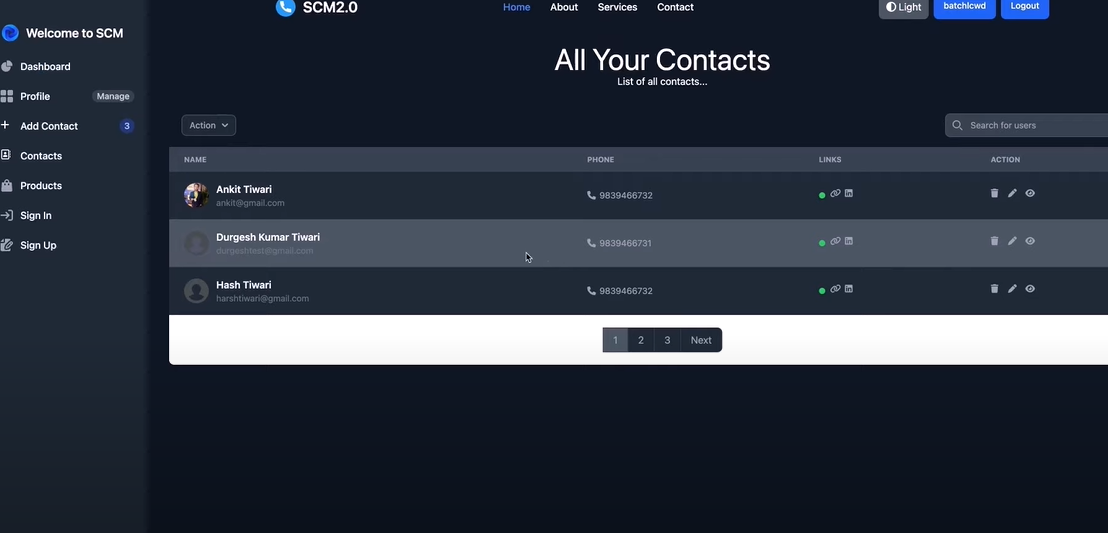 smart contact manager Website